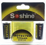 Акку Li+защит.16340 Soshine RCR123P-3.7 3,7V 700mAh с электр. + коробочка