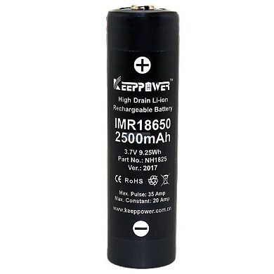 KEEPPOWER IMR18650 2500mAh button top
