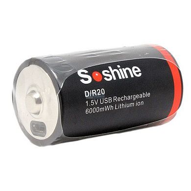 R20 Soshine 1.5-6000 (по1,5В)~4000mAh USB-С